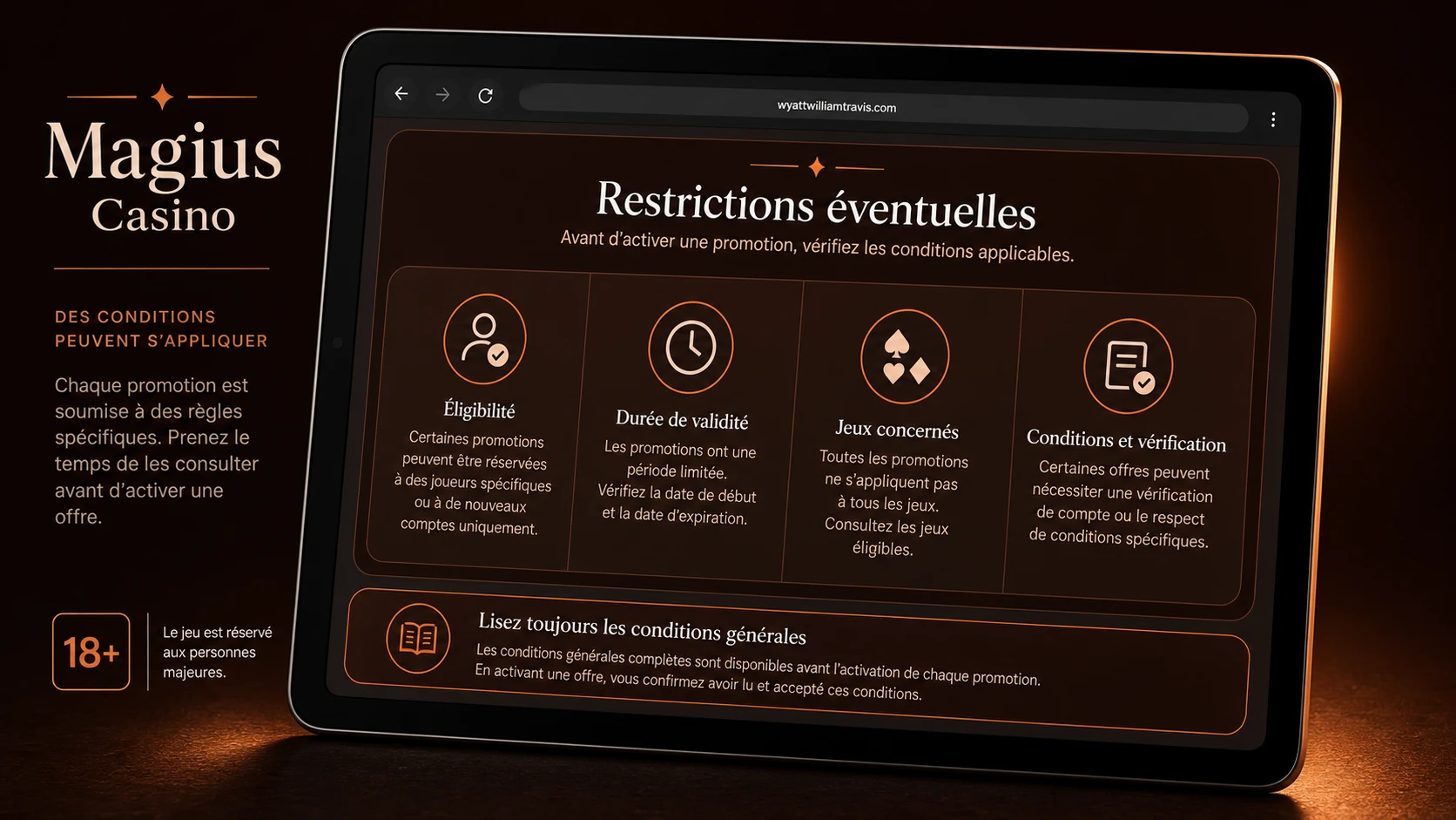 Restrictions éventuelles