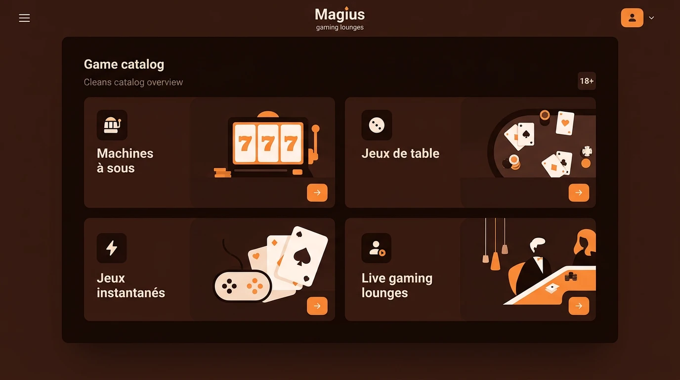 Les jeux disponibles sur Magius